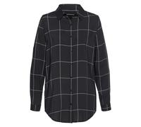 Hemdbluse LASCANA, Damen, Gr. 36/38, schwarz-weiß (schwarz, weiß, kariert), Web, Obermaterial: 100% Viskose, kariert, figurumspielend hüftbedeckend, Blusen Hemdbluse, mit Karomuster und Blusenkragen,