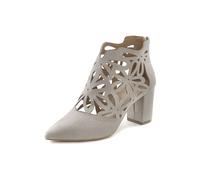 High-Heel-Stiefelette LASCANA Gr. 40, grau (hellgrau) Damen Schuhe Reißverschlussstiefeletten mit femininer Spitze und Blockabsatz, Ankle Boot, Stiefel (47091629-40)