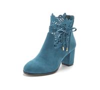 High-Heel-Stiefelette LASCANA "Herbststiefelette, Ankle Boot, Stiefel", Damen, Gr. 35, petrol, Obermaterial: 100% Textilmaterial. Decksohle: 100% Lederimitat. Futter: 100% Textilmaterial. Laufsohle: 1