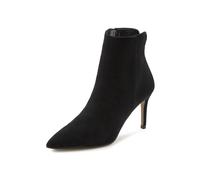 High-Heel-Stiefelette LASCANA Gr. 37, schwarz Damen Schuhe Reißverschlussstiefeletten in spitzer Form & Pfennigabsatz, Reißverschluss Stiefel VEGAN (69675728-37)