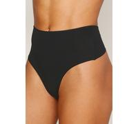 High-Waist-String LASCANA, Damen, Gr. 36/38, schwarz, Microfaser, Obermaterial: 77% Polyamid, 23% Elasthan, unifarben, körpernah, Unterhosen High-Waist-String, aus weicher und hoch elastischer Microfa