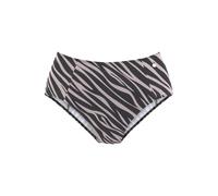 Highwaist-Bikini-Hose LASCANA "Kaa", Damen, Gr. 34, N-Gr, schwarz (schwarz, bedruckt), Recycling-Polyamid, Animalprint, Badehosen, im Animal-Design (56189746-34) schwarz, bedruckt