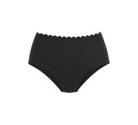 Highwaist-Bikini-Hose LASCANA "Scallop" Gr. 36, N-Gr, schwarz Damen Badehosen (30706435-36) schwarz
