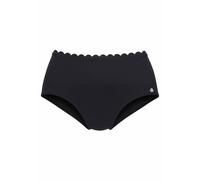 Highwaist-Bikini-Hose LASCANA "Camilla", Gr. 38, N-Gr, schwarz-weiß (schwarz, weiß), Polyamid, kontrastfarbene Details, unifarben, Badehosen, mit Farbkontrast (12656352-38) schwarz, weiß