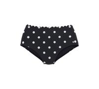 Highwaist-Bikini-Hose LASCANA "Jada" Gr. 38, N-Gr, schwarz-weiß (schwarz, weiß) Damen Badehosen Ocean Blue Mit Muschelkante und Punkten (55889004-38)