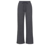 Homewearhose LASCANA, Damen, Gr. 48/50, N-Gr, grau (anthrazit, meliert), Rippware, Obermaterial: 56% Polyester, 41% Viskose, 3% Elasthan, meliert, unifarben, bequem lang, Hosen, -Lounge-/Strickhose mi
