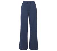 Homewearhose LASCANA, Damen, Gr. 48/50, N-Gr, blau (blau, meliert), Rippware, Obermaterial: 56% Polyester, 41% Viskose, 3% Elasthan, meliert, unifarben, bequem lang, Hosen, -Lounge-/Strickhose mit wei