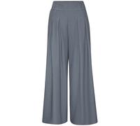 Hosenrock LASCANA "mit weitem Bein und Bundfalten", Damen, Gr. 40, grau (graublau), Web, Obermaterial: 80% Polyester, 18% Viskose, 2% Elasthan. Taschenbeutel: 100% Polyester, unifarben, figurumspielen