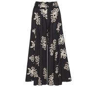 Hosenrock LASCANA, Damen, Gr. 38, schwarz (schwarz, sand bedruckt), Web, Obermaterial: 100% Polyester, bedruckt, modisch, figurumspielend knöchelfrei, Röcke, mit Alloverdruck, Culotte, bügelfrei (9145