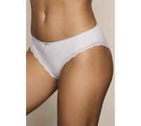 Jazz-Pants Slips LASCANA, Damen, Gr. 32/34, blau, Single Jersey, Obermaterial: 95% Baumwolle, 5% Elasthan, unifarben, körpernah, Unterhosen, aus elastischer Baumwolle mit zarter Spitze, mit Aufbewahru