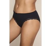 Jazz-Pants Slips LASCANA, Damen, Gr. 32/34, schwarz, Single Jersey, Obermaterial: 95% Baumwolle, 5% Elasthan, unifarben, körpernah, Unterhosen, aus elastischer Baumwolle mit zarter Spitze, mit Aufbewa