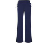 Jazzpants LASCANA, Damen, Gr. 48/50, N-Gr, blau (marine), Single Jersey, Obermaterial: 93% Polyester, 7% Elasthan, unifarben, Basic, lang, Hosen, mit Umschlagbund zum Raffen (51434464-48) marine