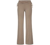 Jazzpants LASCANA, Damen, Gr. 40/42, N-Gr, taupe, Single Jersey, Obermaterial: 93% Polyester, 7% Elasthan, unifarben, Basic, lang, Hosen, mit Umschlagbund zum Raffen (24143244-40) taupe
