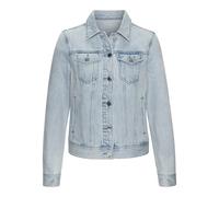 Jeansjacke LASCANA, Damen, Gr. 34, blau (light blau washed), Denim/Jeans, Obermaterial: 100% Baumwolle, figurumspielend hüftlang, 1-Knopf-Manschette, Jacken Jeansjacke, mit zwei Pattentaschen, Denimja