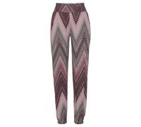 LASCANA Jerseyhose Damen sand-bordeaux bedruckt Gr.40