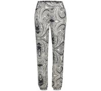 Jerseyhose LASCANA, Damen, Gr. 34, N-Gr, schwarz (schwarz, creme bedruckt), Jersey, Obermaterial: 100% Viskose, bedruckt, Paisley, modisch, figurumspielend lang, Hosen, mit Paisleydruck und Taschen, e