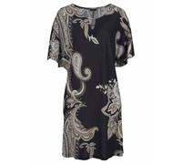 Jerseykleid LASCANA, Damen, Gr. 44/46, N-Gr, bunt (bedruckt), Jersey, Obermaterial: 100% Viskose, modisch, figurumspielend kurz, V-Ausschnitt, Kurzarm, Kleider, mit Zierdetail am Ausschnitt, sommerlic