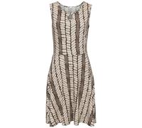Jerseykleid LASCANA, Damen, Gr. 44, N-Gr, beige, braun bedruckt, Jersey, Obermaterial: 95% Viskose, 5% Elasthan, bedruckt, modisch, figurumspielend ca. Mitte Oberschenkel, Rundhals, ohne Ärmel, Kleide