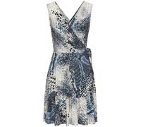 Jerseykleid LASCANA, Damen, Gr. 38, N-Gr, blau (blau bedruckt), Single Jersey, Obermaterial: 95% Viskose, 5% Elasthan, bedruckt, modisch, figurumspielend, tiefer V-Ausschnitt, Kleider, mit V-Ausschnit