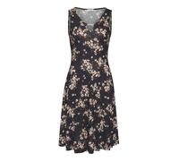 Jerseykleid LASCANA, Damen, Gr. 46, N-Gr, bunt (marine, koralle bedruckt), Jersey, Obermaterial: 100% Viskose, bedruckt, geblümt, casual, figurbetont kniefrei, Rundhals, Kleider, mit Blumendruck, Somm