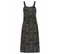 Jerseykleid LASCANA Gr. 36, N-Gr, beige (schwarz, creme, bedruckt) Damen Kleider Strandkleider mit Ringdetail am Träger, Sommerkleid im Alloverdruck, Strandkleid (57483422-36)
