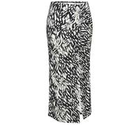 Jerseyrock LASCANA, Damen, Gr. 44, creme, graublau bedruckt, Jersey, Obermaterial: 95% Viskose, 5% Elasthan, bedruckt, modisch, figurbetont ca. Mitte Wade, Röcke, mit seitlicher Raffung und Schlitz, M