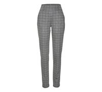Jogger Pants LASCANA "klassische schmale Form", Damen, Gr. 32/34, N-Gr, blau (grau kariert), Obermaterial: 59% Polyester, 35% Viskose, 6% Elasthan, Jacquardmuster, kariert, Basic, lang, Hosen, mit Jac
