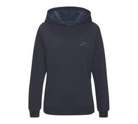 Kapuzenpullover LASCANA, Damen, Gr. 36/38, marine, Sweatware, Obermaterial: 60% Baumwolle, 40% Polyester, bedruckt, unifarben, bequem hüftlang, Rundhals, Rippbündchen, Pullover Kapuzenpullover, mit gl