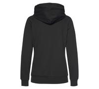 Kapuzensweatjacke LASCANA "Sweatshirtjacke mit Details in Roségold" Gr. 36/38, schwarz Damen Sweatjacken und seitlichen Taschen, Loungeanzug (76672625-36)