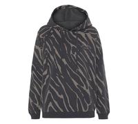 Kapuzensweatshirt LASCANA "-Hoodie-Sweatshirt mit Kapuze" Gr. 44/46, grau (dunkelgrau, taupe) Damen Sweatshirts mit Zebramuster Bestseller (94492416-44)