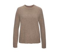 Kaschmirpullover LASCANA, Damen, Gr. 32/34, beige (sand meliert), Strick, Obermaterial: 100% Kaschmir, meliert, figurumspielend hüftlang, Rundhals, Rippstrickbündchen, Pullover (10802108-32) sand meli
