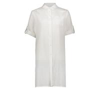 Longbluse LASCANA, Damen, Gr. 46, weiß, Web, Obermaterial: 58% Viskose, 28% Baumwolle, 14% Leinen, unifarben, figurumspielend kniebedeckend, V-Ausschnitt, mit Riegel krempelbar, Blusen Longbluse, aus 