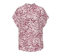 Kurzarmbluse LASCANA, Damen, Gr. 40, bordeaux animal, Web, Obermaterial: 100% Viskose, animal-print, modisch, hüftlang, Kurzarm weit, Blusen, mit Alloverdruck, Damenbluse, sportlich elegant (68050760-
