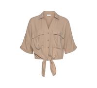 Kurzarmbluse LASCANA Gr. 46, braun (camelfarben) Damen Blusen (95646248-46) camelfarben