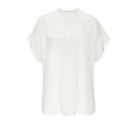 Kurzarmbluse LASCANA, Damen, Gr. 44, beige (creme), Web, Obermaterial: 100% Viskose, unifarben, modisch, figurumspielend hüftlang, Kurzarm weit, Blusen, in lockerer Passform, Damenbluse, sportlich ele