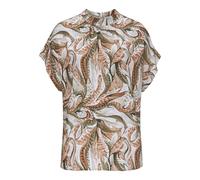 Kurzarmbluse LASCANA, Damen, Gr. 34, khaki, rostbraun bedruckt, Web, Obermaterial: 100% Viskose, bedruckt, Paisley, modisch, figurumspielend hüftlang, Kurzarm weit, Blusen, mit Alloverdruck, Damenblus