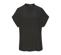 Kurzarmbluse LASCANA, Damen, Gr. 50, schwarz, Web, Obermaterial: 100% Viskose, unifarben, figurumspielend hüftlang, weit, Blusen, in lockerer Passform, Damenbluse, sportlich elegant, Topseller (792440