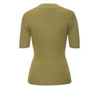 Kurzarmpullover LASCANA, Damen, Gr. 32/34, grün (moosgrün), Rippstrick, Obermaterial: 70% Viskose, 30% Polyamid, unifarben, modisch, figurbetont hüftlang, hoch geschlossener Ausschnitt, Kurzarm, Pullo