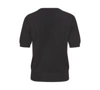 Kurzarmpullover LASCANA, Damen, Gr. 40/42, schwarz, Feinstrick, Obermaterial: 70% Viskose, 30% Polyamid, unifarben, Basic, figurumspielend hüftlang, Rundhals, Kurzarm, Pullover, in Feinstrick-Qualität