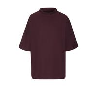 Kurzarmshirt LASCANA "mit Stehkragen", Damen, Gr. 48/50, lila (aubergine), Crêpe, Obermaterial: 97% Polyester, 3% Elasthan, unifarben, lässig geschnitten, Shirts, aus bügelfreier Crêpe-Qualität (60044