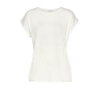Kurzarmshirt LASCANA, Damen, Gr. 36/38, beige (creme), Jersey, Obermaterial: 62% Polyester, 33% Viskose, 5% Elasthan, unifarben, casual, figurumspielend hüftlang, Rundhals, Kurzarm, Shirts, mit Biesen