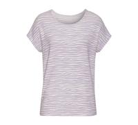 Kurzarmshirt LASCANA "mit modischem Zebra-Muster", Damen, Gr. 44/46, lila, Strick, Obermaterial: 50% Viskose (LENZING ECOVERO), 46% Polyester, 4% Elasthan, animal-print, gemustert, modisch, bequem, Ru