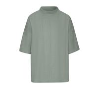 Kurzarmshirt LASCANA "mit Stehkragen", Damen, Gr. 52/54, grün (lindgrün), Cru00eape, Obermaterial: 97% Polyester, 3% Elasthan, unifarben, modisch, lässig geschnitten, Halbarm, Shirts, aus bügelfreier