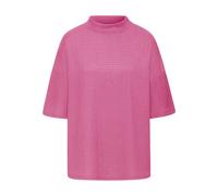 Kurzarmshirt LASCANA "mit Stehkragen", Damen, Gr. 48/50, pink, Cru00eape, Obermaterial: 97% Polyester, 3% Elasthan, modisch, lässig geschnitten, Halbarm, Shirts, aus bügelfreier Crêpe-Qualität (161091