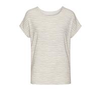 Kurzarmshirt LASCANA "mit modischem Zebra-Muster", Damen, Gr. 48/50, beige (sand), Strick, Obermaterial: 50% Viskose (LENZING ECOVERO), 46% Polyester, 4% Elasthan, animal-print, gemustert, modisch, be