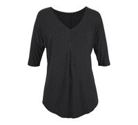 LASCANA Kurzarmshirt Damen schwarz-gepunktet Gr.40/42