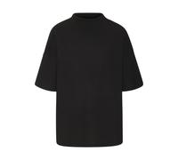 Kurzarmshirt LASCANA "mit Stehkragen", Damen, Gr. 40/42, schwarz, Crêpe, Obermaterial: 97% Polyester, 3% Elasthan, unifarben, lässig geschnitten, Shirts, aus bügelfreier Crêpe-Qualität (83385044-40) s
