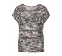 Kurzarmshirt LASCANA "mit modischem Zebra-Muster", Damen, Gr. 32/34, grau (taupe, creme), Strick, Obermaterial: 50% Viskose (LENZING ECOVERO), 46% Polyester, 4% Elasthan, animal-print, gemustert, modi