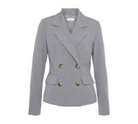 Kurzblazer LASCANA, Damen, Gr. 42, grau meliert, Web, Obermaterial: 64% Polyester, 32% Viskose, 4% Elasthan. Futter: 100% Polyester, meliert, figurbetont hüftlang, Blazer Kurzblazer, mit doppelreihige