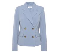 Kurzblazer LASCANA, Damen, Gr. 42, blau (hellblau), Web, Obermaterial: 64% Polyester, 32% Viskose, 4% Elasthan. Futter: 100% Polyester, unifarben, figurbetont hüftlang, Blazer Kurzblazer, mit doppelre